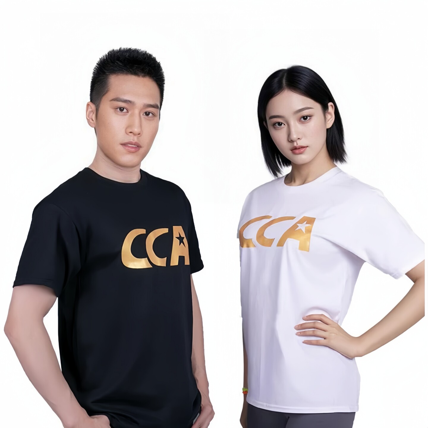 CCA啦啦操经典黑白上衣训练服拉拉队九分裤舒适瑜伽鲨鱼皮健身裤