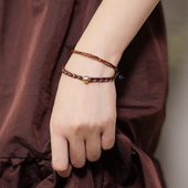 RedBi赤兔商店 金棕黄铜气质轻奢极细简约小众原创设计多层手绳女