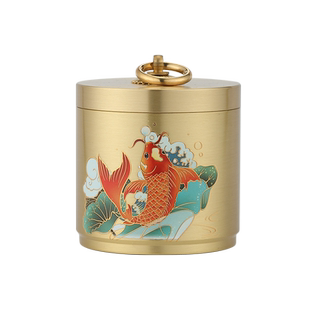 铜烟灰缸家用客厅办公室防飞灰带盖高端车载随身烟灰缸摆件男礼物