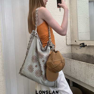 亚麻民族风波西米亚单肩斜挎包