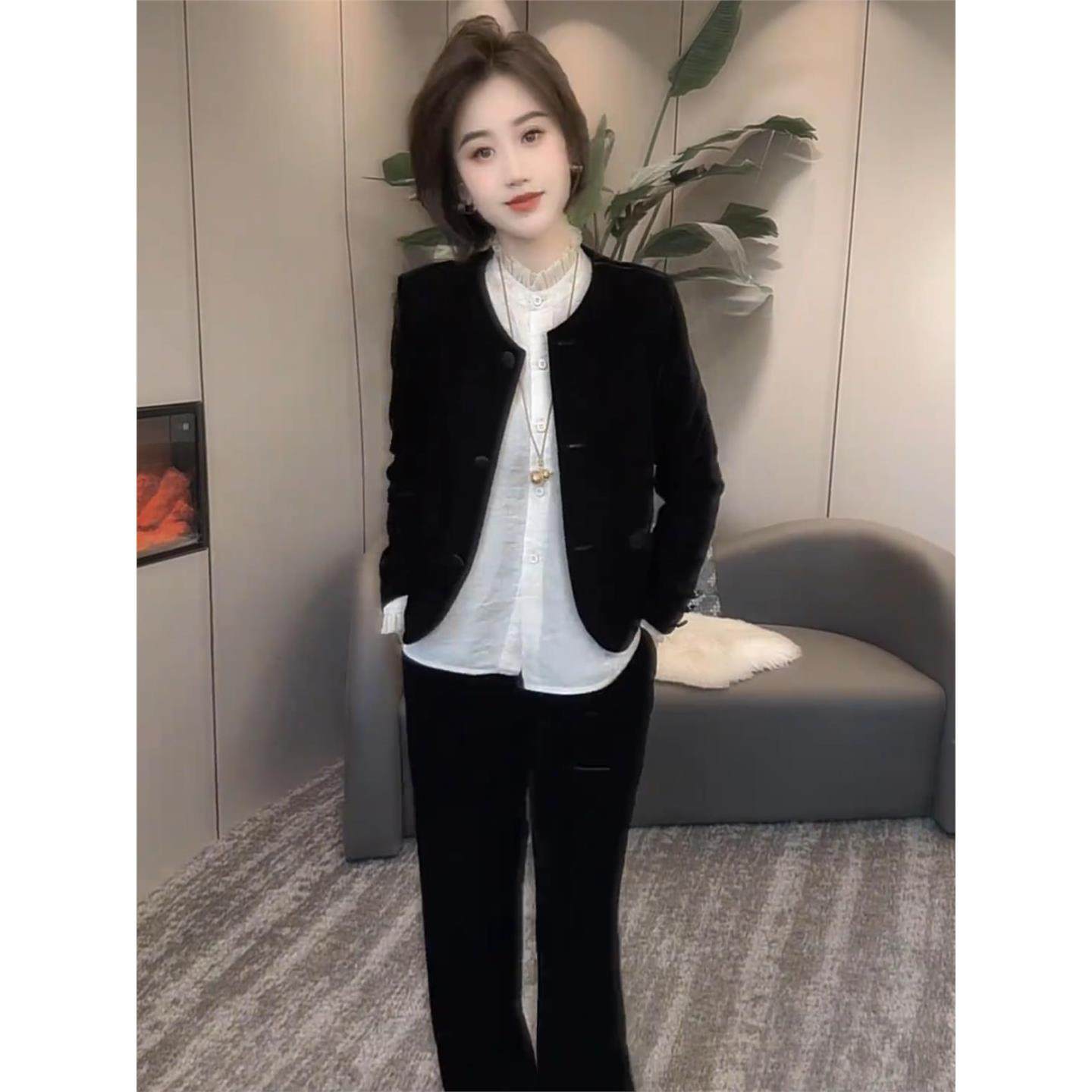两件套直高级时尚春秋筒裤