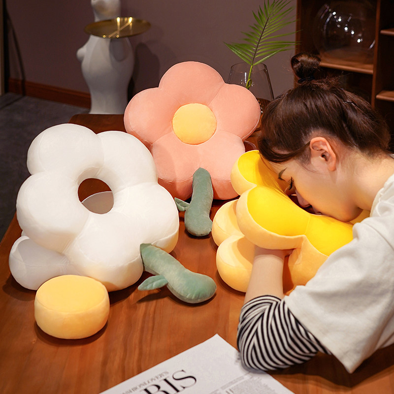 速发睡季花朵双面办公室午休枕午睡神器学生儿夏趴童手枕生睡觉抱
