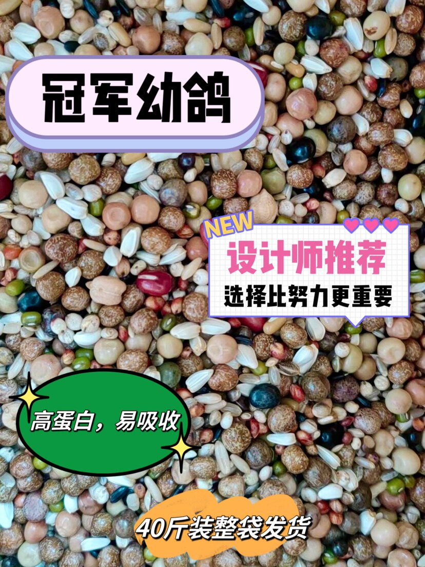 鸽粮枭龙冠军幼鸽无玉米高蛋白鸟食营养饲料江浙沪皖包邮40斤