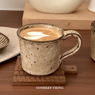 粗陶早餐杯 复古马克杯设计师款 oosheep 景德镇侘寂风咖啡杯日式