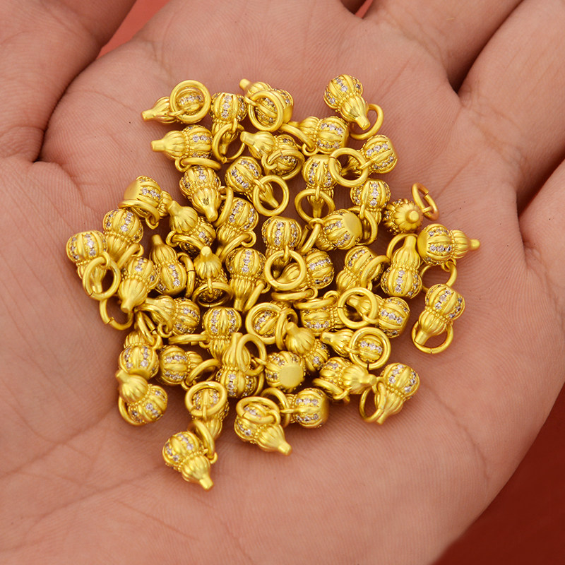 强保色沙金配件diy饰品古法金微镶锆石葫芦吊坠手链手绳文玩挂件,饰品/流行首饰/时尚饰品新,其他DIY饰品配件,淘宝优惠券,粉丝福利购,淘宝优惠卷