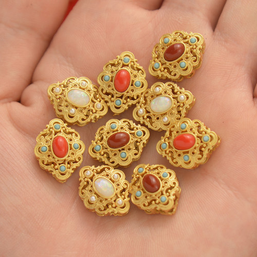 铜镀沙金超强保色隔珠