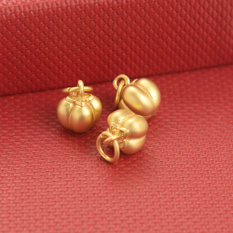 古法金diy配饰沙金配件柿子项链吊坠老金手链手串小挂件饰品材料