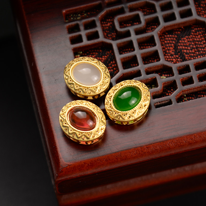 花花家尼泊尔18k包金diy饰品配件花朵隔珠古法金老金手链材料