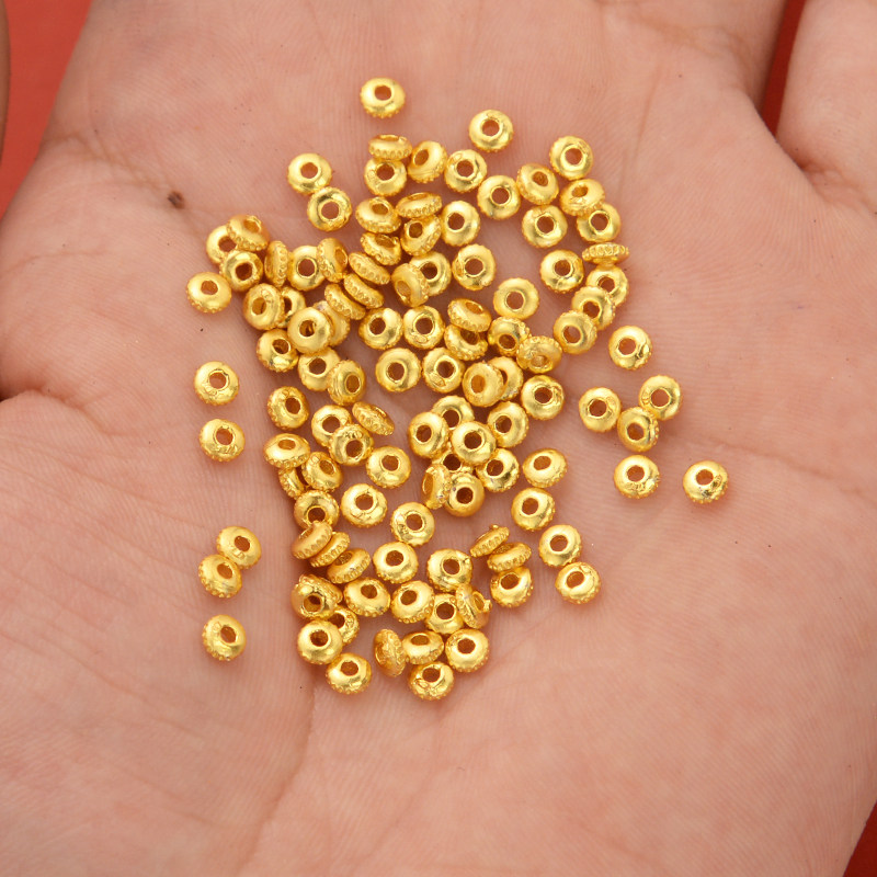 强保色沙金配件diy饰品古法金小隔珠隔片手链手绳编织配珠材料