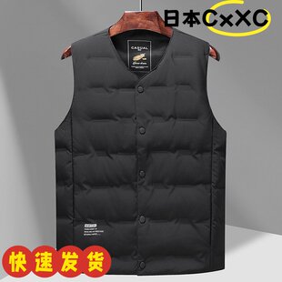 男式羽绒马甲秋冬90白鸭绒保暖青年商务通勤无袖羽绒外套内穿AD43