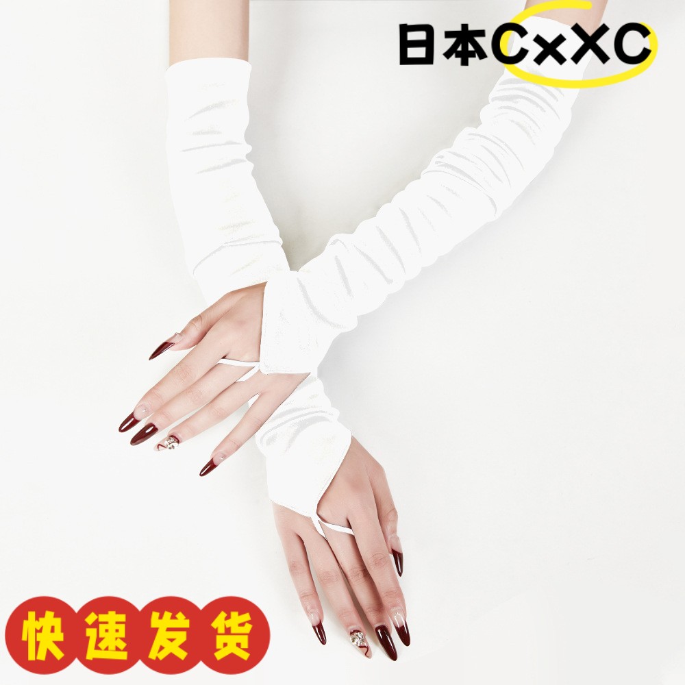 复古欧美缎面勾指手套长款尼龙性感婚纱手套cos演出表演礼仪ZJ35