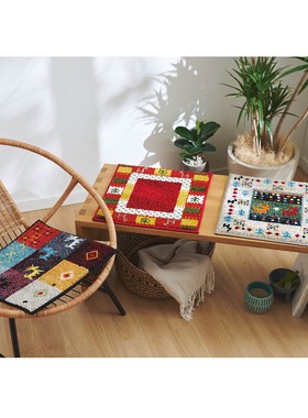 日本代购游牧民族风印第安图案多功能坐垫椅子垫凳子垫地垫置物垫