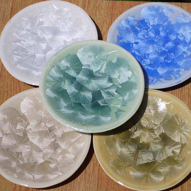 日本代购清水烧花结晶釉陶瓷茶盘托盘子寿司碟酱料小碟子芥末碟