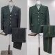 春秋西装 常服中山领口套装 领套装 外套冬季 男 松枝绿正装 新款
