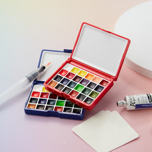 德国史明克固体水彩颜料分装小红盒蓝盒紫盒学院级透明24色学生美术生专用水粉绘画画工具专业小史便携套装