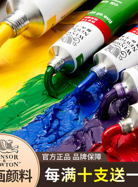 温莎牛顿油画颜料工具套装画家专用儿童美术专业学生油画白色金色钛白12/24/36色新手初学者入门画材45/170ML