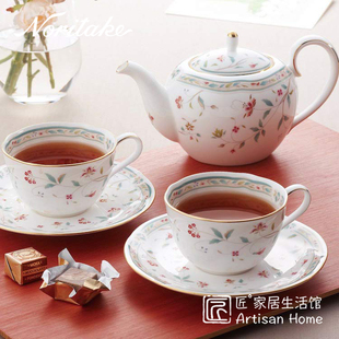 日本则武Noritake花更纱骨瓷茶壶茶杯茶具套装进口HANASARASA