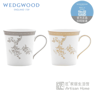 Wang进口正品 WEDGWOOD王薇薇金色蕾丝马克杯骨瓷水杯情侣杯Vera