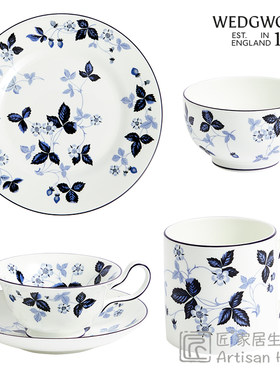 WEDGWOOD野草莓墨蓝茶杯水杯盘碗