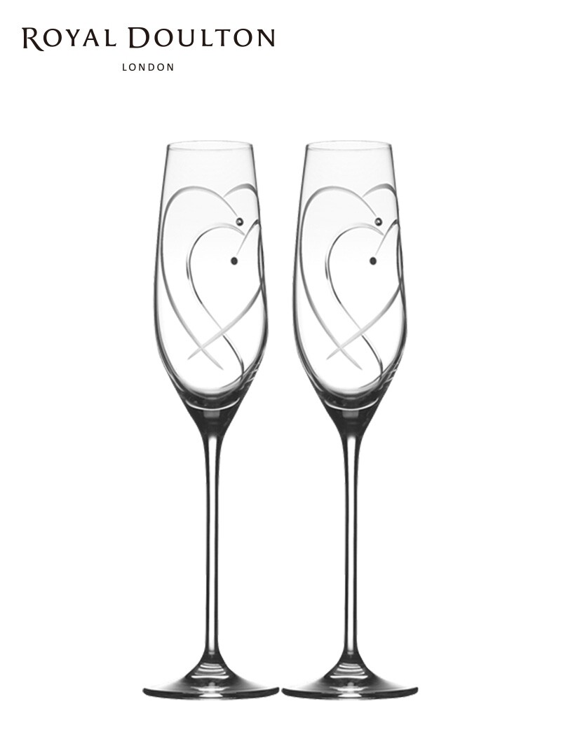 royal doulton皇家道尔顿约定香槟杯水晶玻璃高脚酒杯结婚礼物