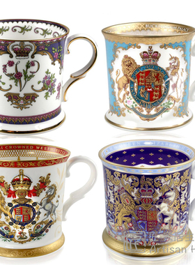 代购 英国Royal Collection骨瓷马克杯250ml女王加冕摄政王进口杯