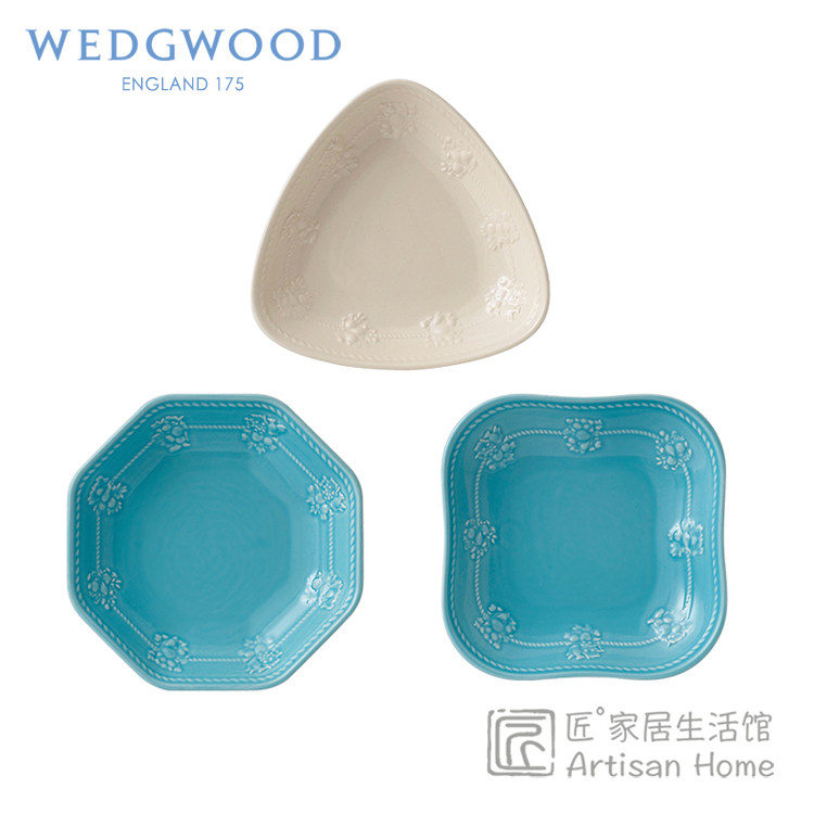 WEDGWOOD威基伍德欢愉假日小餐盘欧式陶瓷异形盘三角碟八边形盘碗