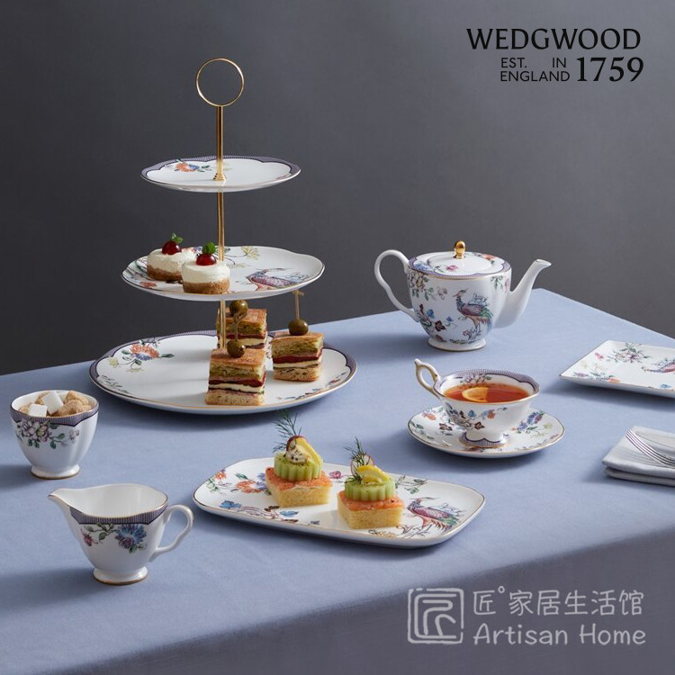 肖战推荐WEDGWOOD幸运彩雀骨瓷茶杯碟茶具套装马克杯西餐盘乔迁礼