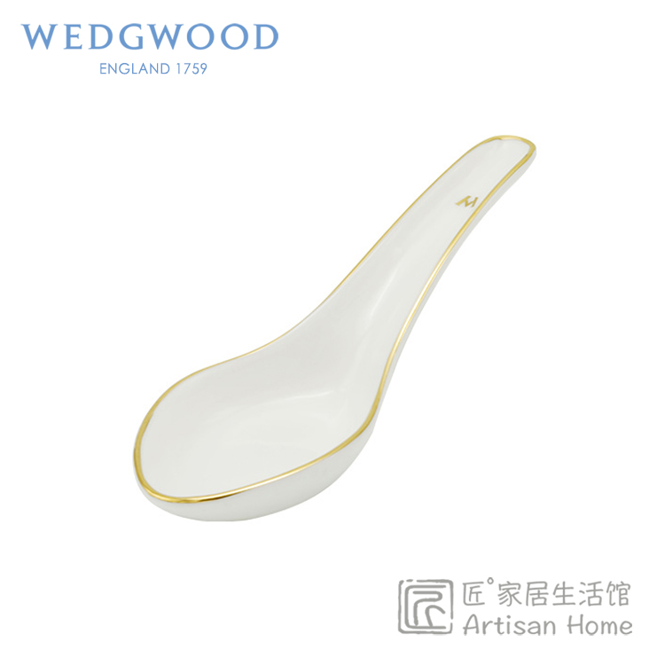 现货英国WEDGWOOD骨瓷汤勺调羹中式汤匙进口家用描金瓷勺丰饶之角 餐饮具 调羹/饭勺 原图主图