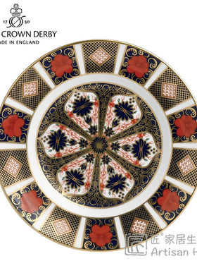 现货英国制Royal Crown Derby德贝古典伊万里骨瓷西餐盘Old Imari