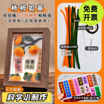 扭扭棒diy柿柿如意花束材料包相框摆件研学手捧花瓶柿子装饰SD87