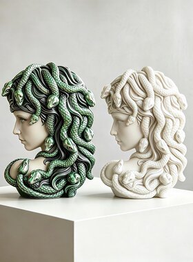 创意新品美杜莎人像硅胶模具diy桌面摆件香皂蜡烛石膏滴胶模QW74