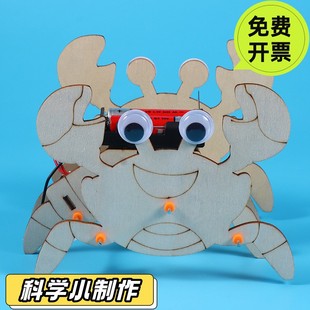 科学实验螃蟹机器人儿童DIY手工材料科教玩具小制作仿生机械SD15