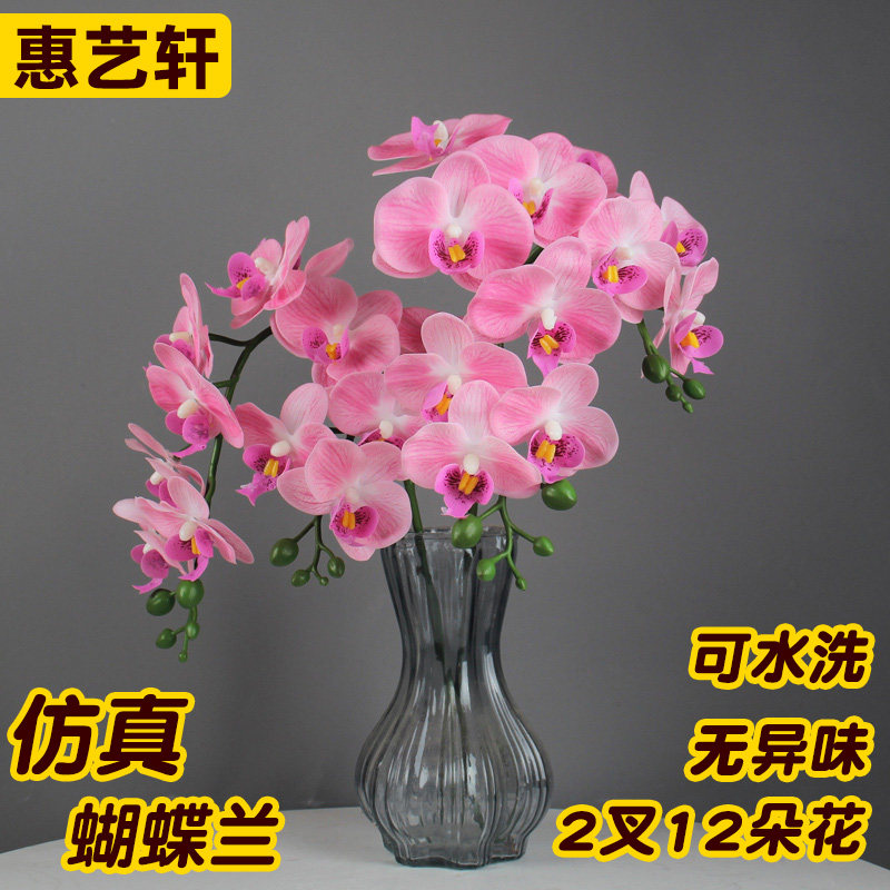 客厅摆件花假花蝴蝶兰仿真花单枝图片