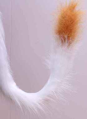 花豹纹猫耳朵尾巴领结手