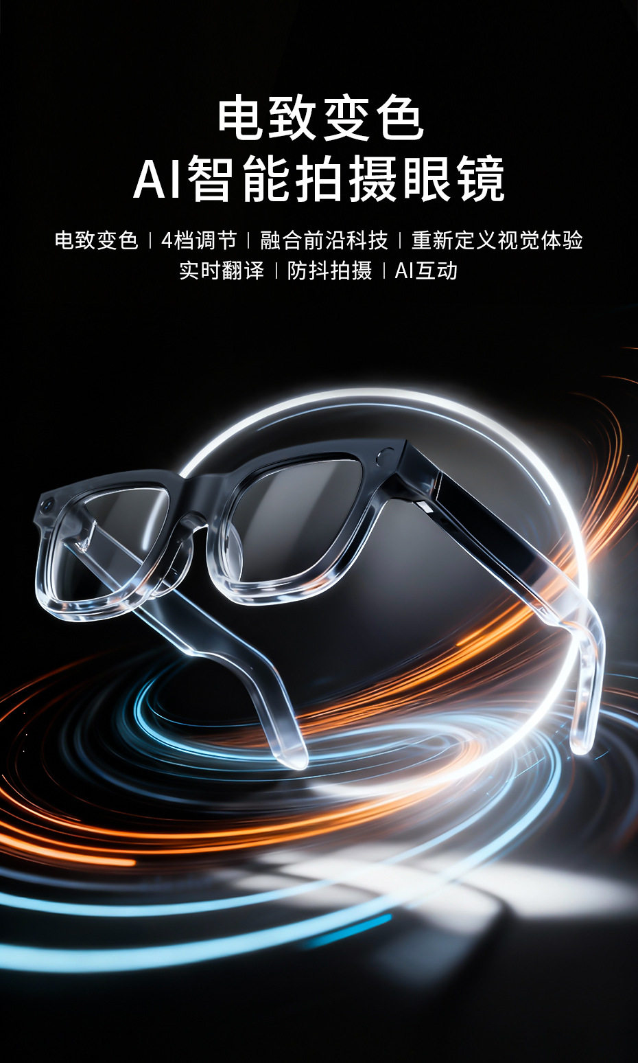 E03C(HeyCyan)高清拍照AI智能翻译蓝牙通话智能眼镜