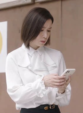 韩版时尚单排多扣长袖雪纺