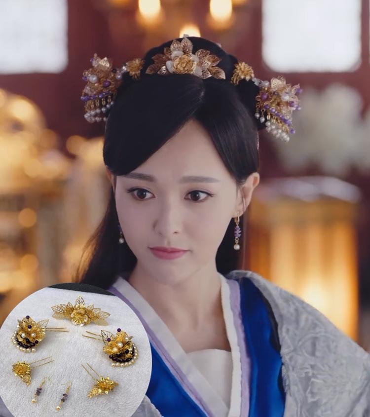 【疏影暗香】锦绣未央同款古装头发饰唐嫣李未央汉服配饰紫色版