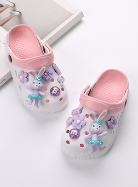 儿童拖鞋女童夏季外穿防滑洞洞鞋亲子星黛露沙滩鞋公主中大童凉拖