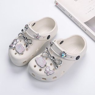 休闲中大童网红透气凉拖 夏防滑包头猫咪沙滩鞋 儿童拖鞋 女童洞洞鞋