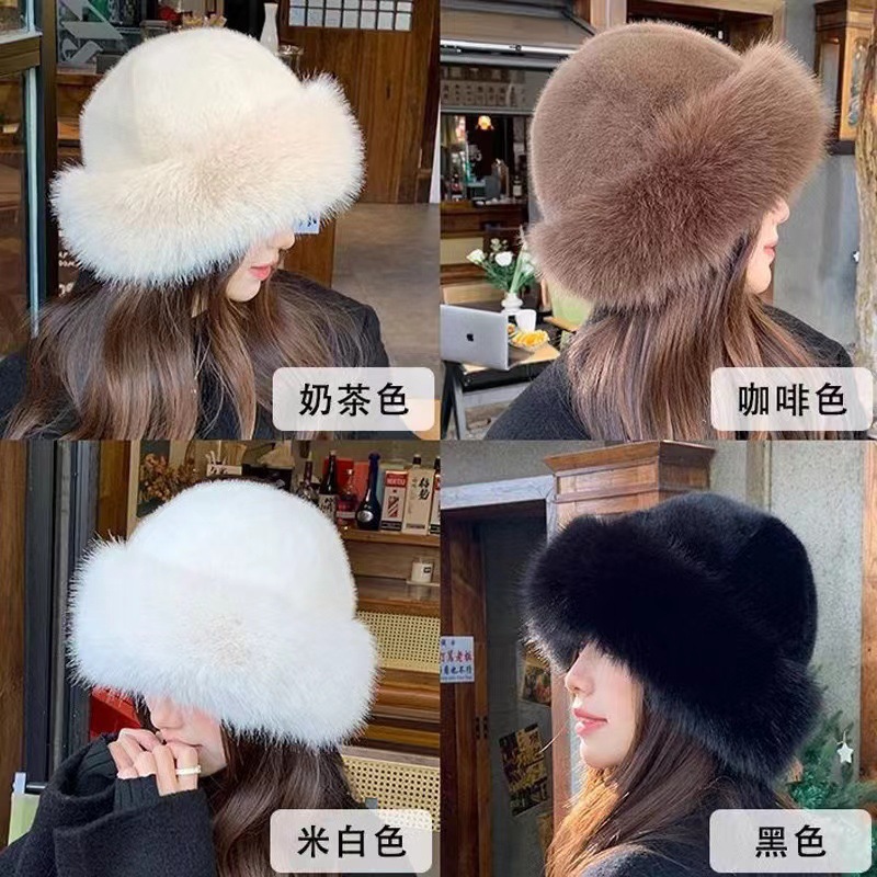 女款东北贝雷帽遮耳帽防寒帽子秋冬保暖毛绒针织百搭盆帽时尚