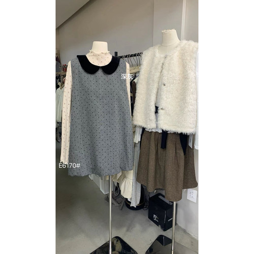 THE NICE-美学院风波点花苞宽松连衣裙（含5羊毛）(不含内搭)E617