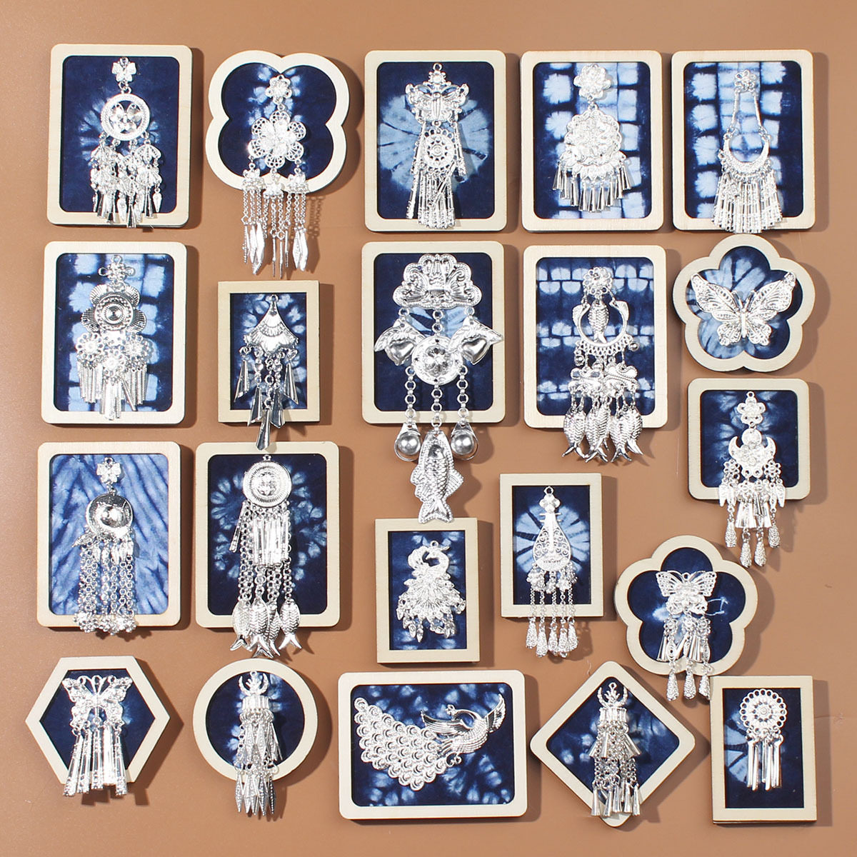 手工非遗扎染蜡染苗银文创冰箱贴千户苗寨贵州云南苗族特色纪念品