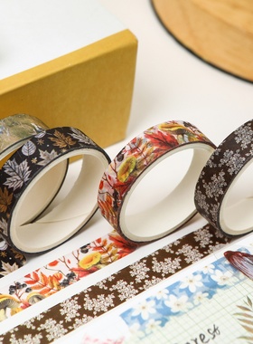 冬日山野系列和纸胶带套装5卷入跨境产品复古基础款 SDRT240918