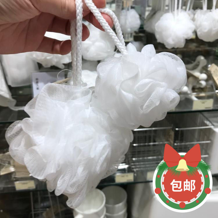 MUJI无印良品起泡沐浴球加大号洗澡搓澡巾浴花洗脸网超柔软搓背球