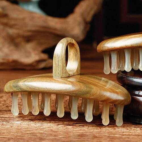 牛美人天然檀木按摩梳梳全身通用