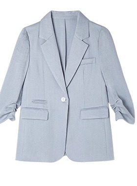 【纤奇菲】新款气质通勤休闲褶皱袖西装YJ-82568