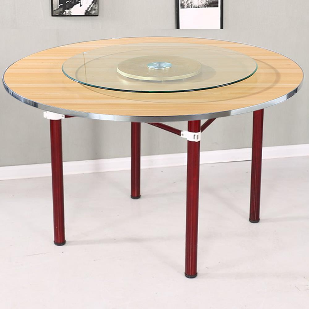 圆桌10人12人家用吃饭桌子 大台面玻璃转盘圆桌腿食堂农村圆餐桌