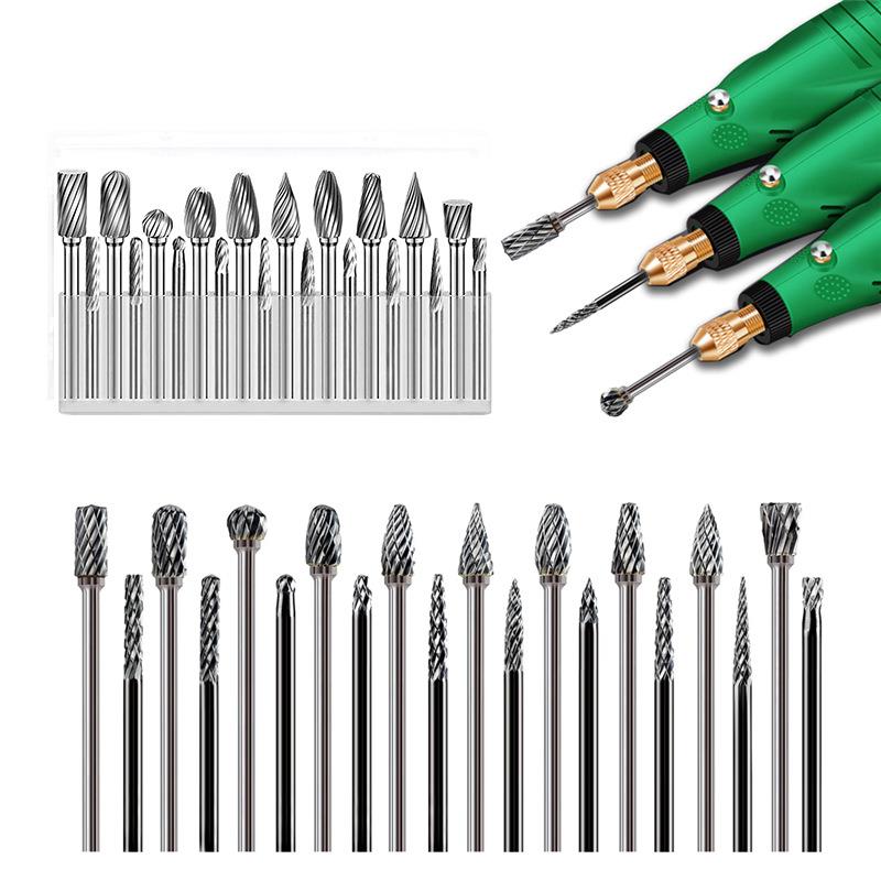 硬质合金旋转锉3*6套装钨钢打磨头金属抛光打磨工具木雕根雕铣刀