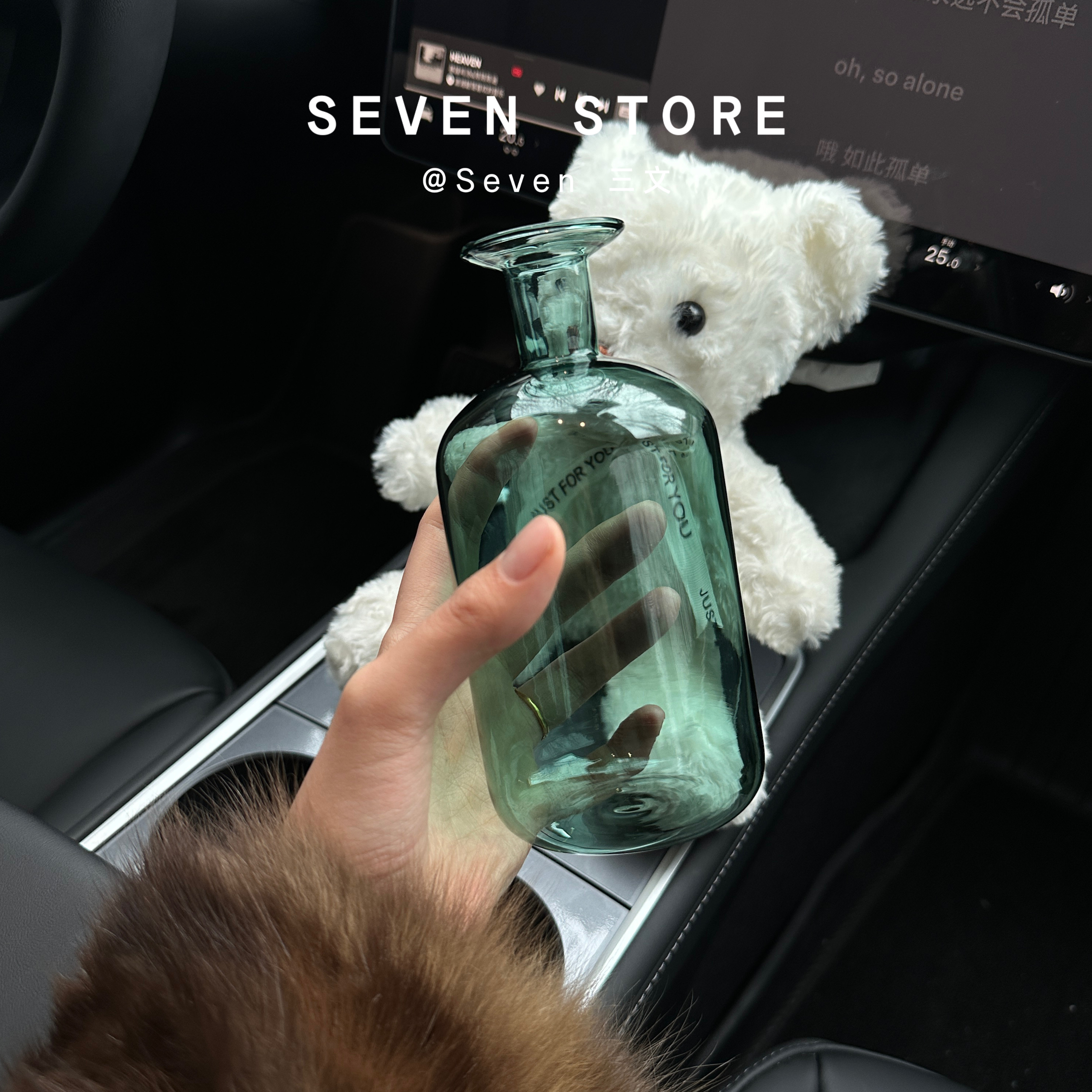 北欧彩色玻璃花瓶创意小口玻璃瓶水培插花瓶养花瓶仿真花蕙兰花