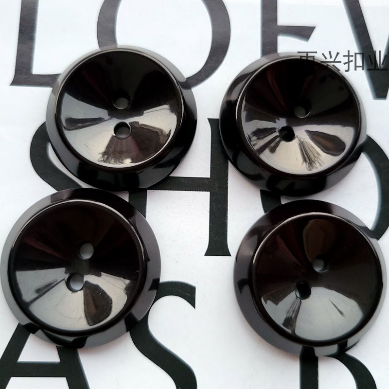 钮扣黑色百搭亮面韩版两眼扣子